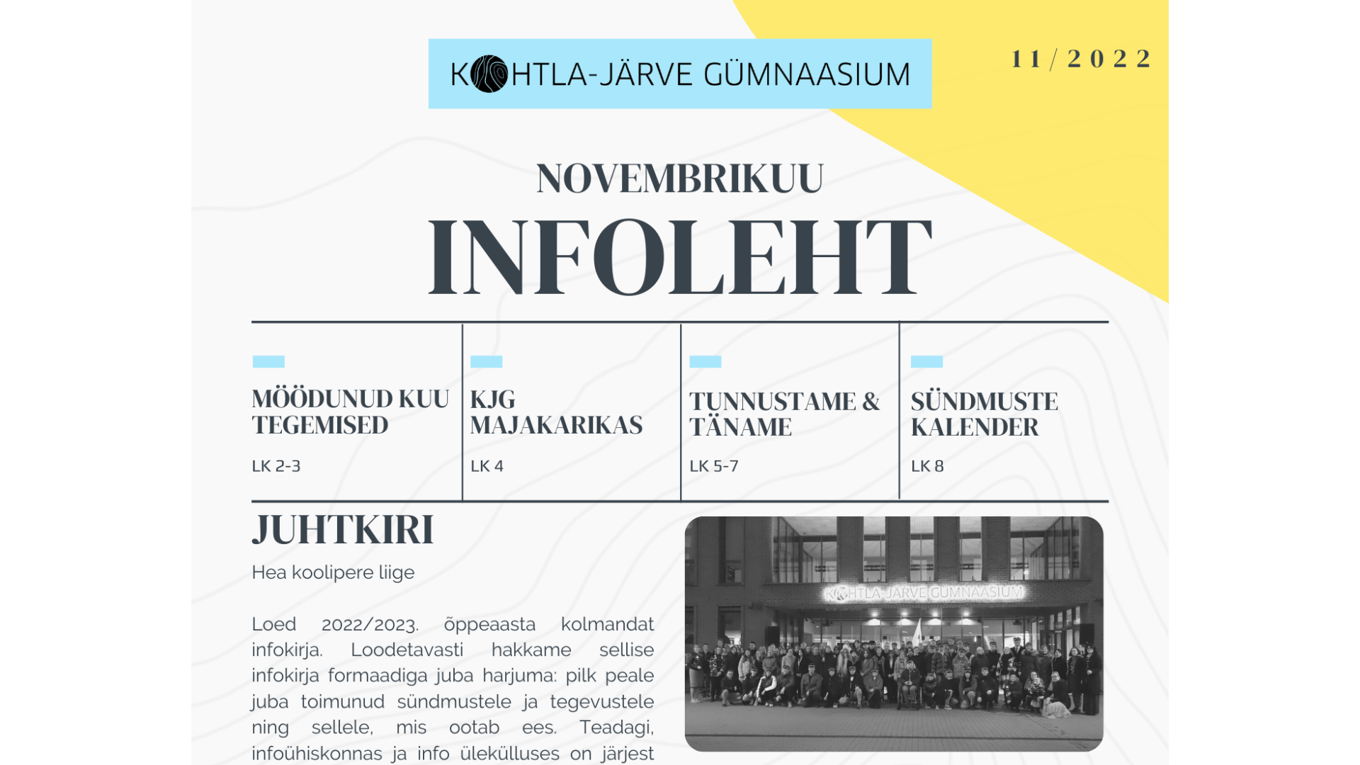 Read more about the article KJG novembrikuu infoleht