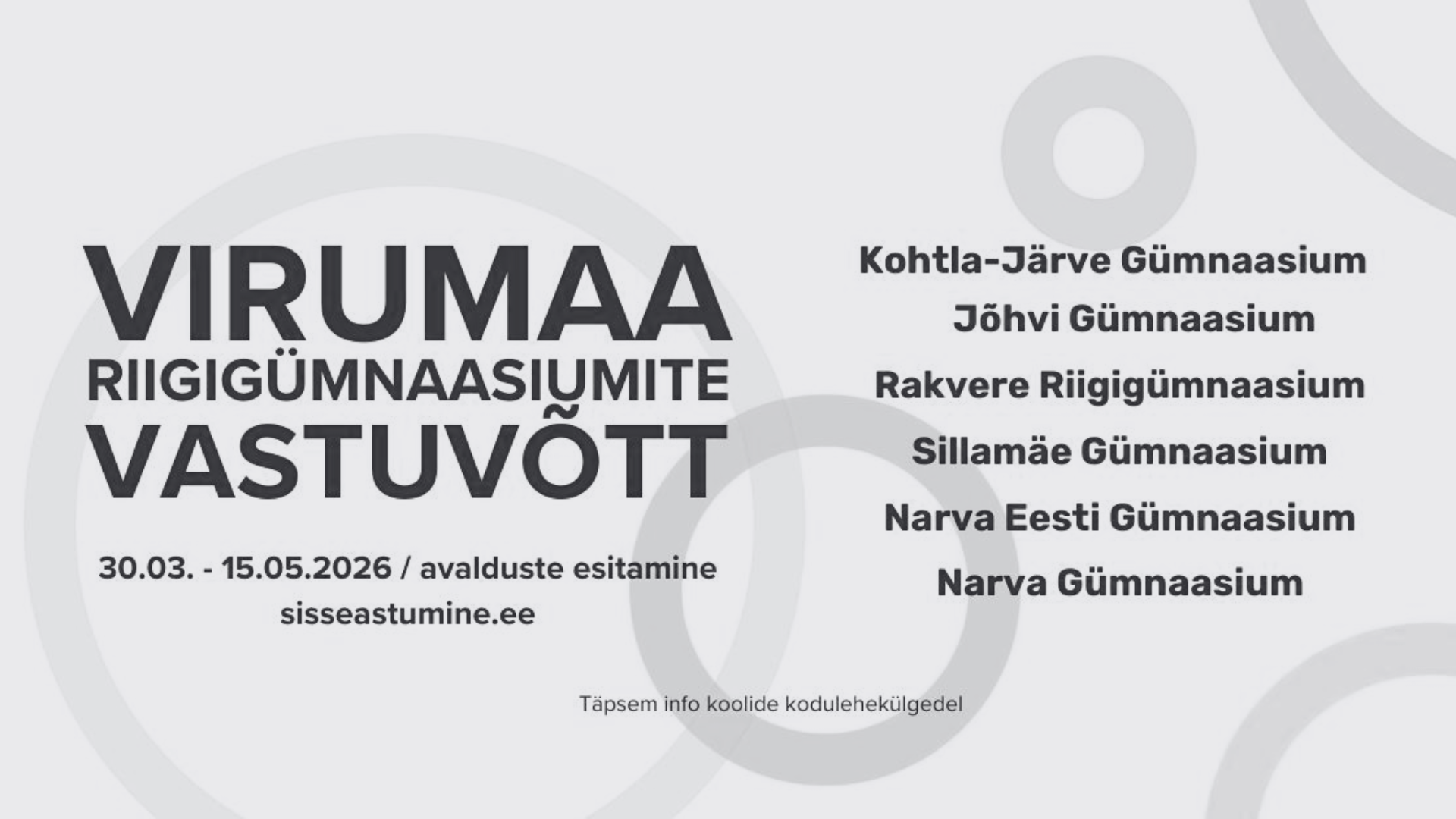 Read more about the article Virumaa riigigümnaasiumite vastuvõtt